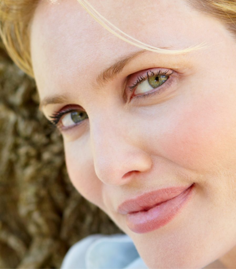 Close up on a woman's face