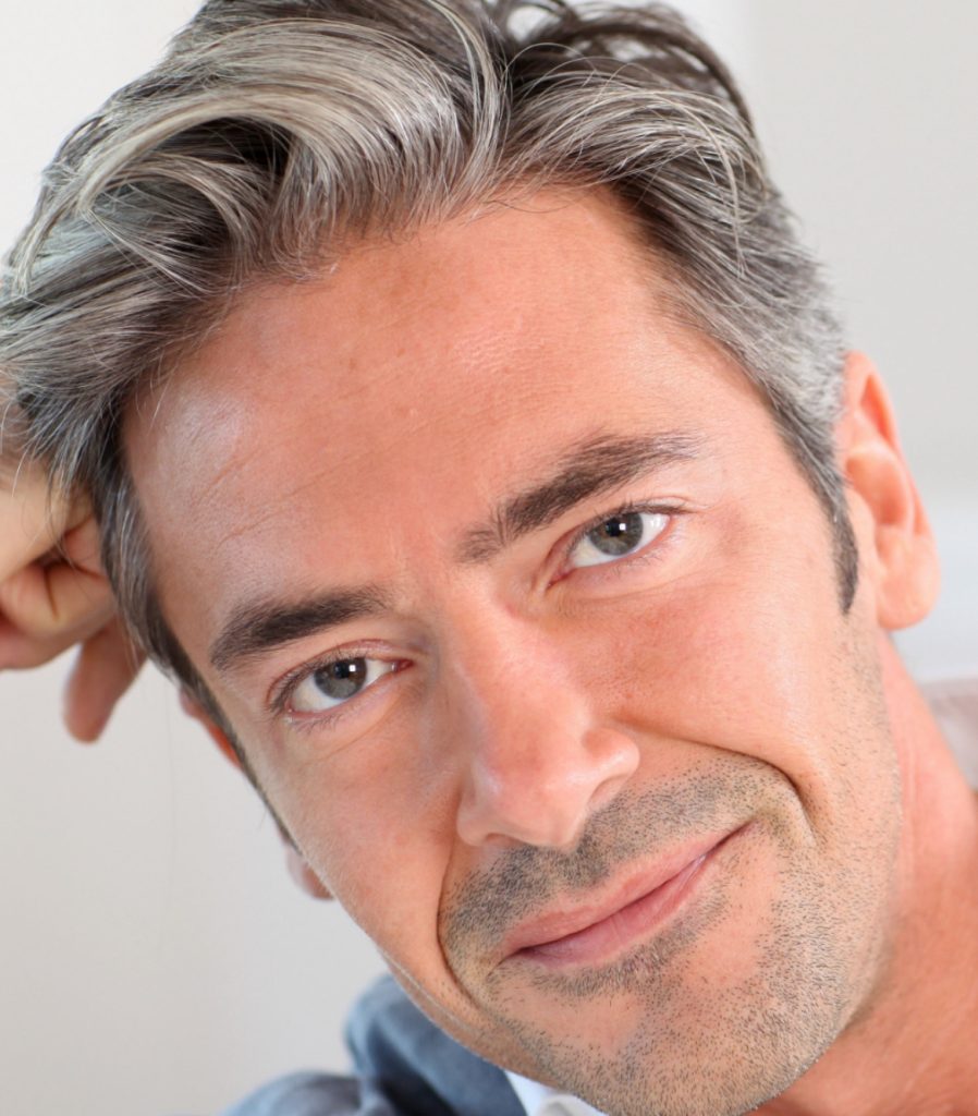 Man with graying hair