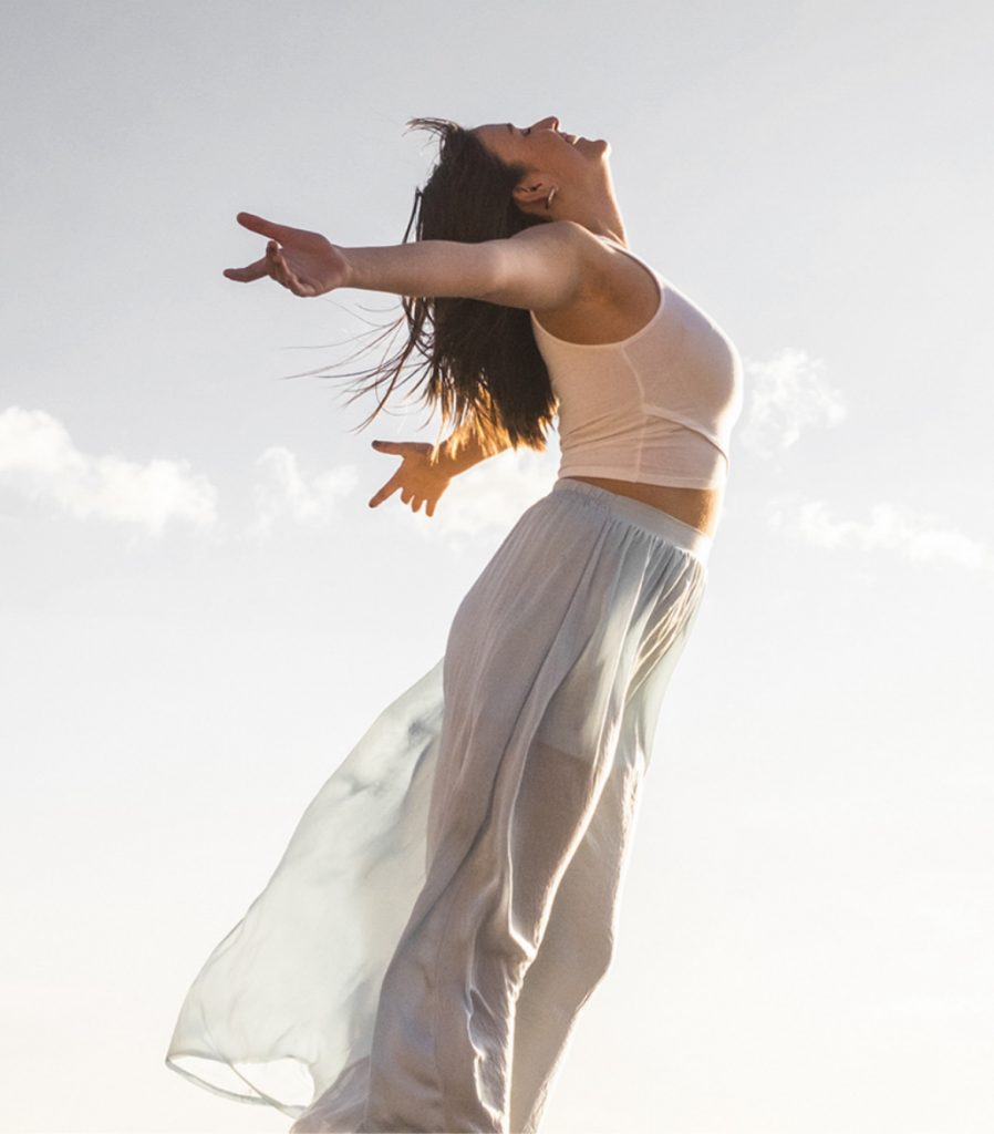 Woman in white dress