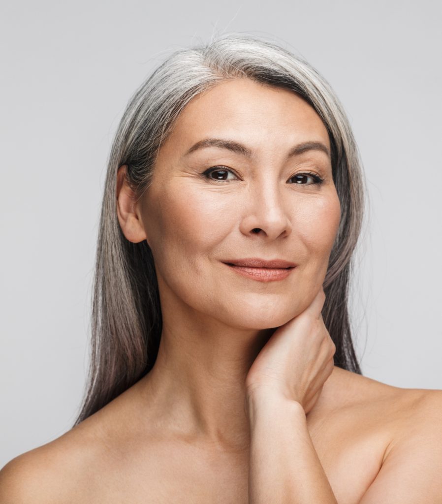Woman with graying hair