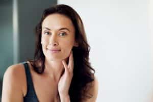 Woman wearing a black tank top