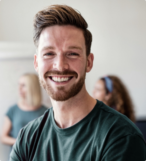 Smiling man with great skin