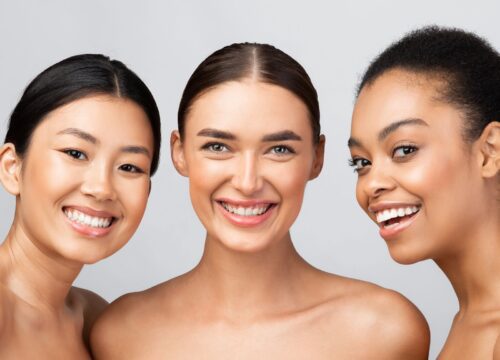 Three smiling women